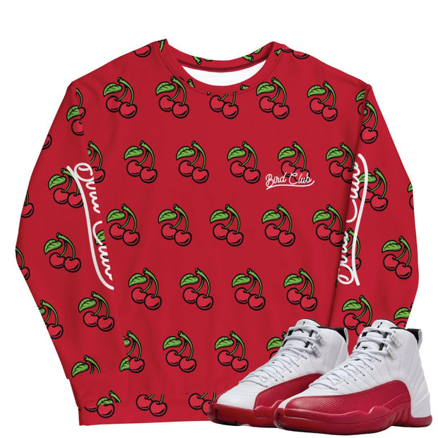 Retro 12 Cherry Sweatshirt - Sneaker Tees to match Air Jordan Sneakers