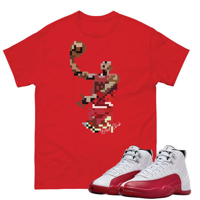 Retro 12 Cherry Air Pixel Shirt - Sneaker Tees to match Air Jordan Sneakers