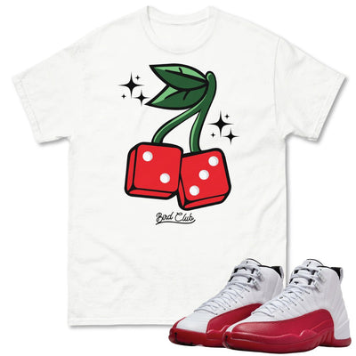 Retro 12 Cherry Dice Shirt - Sneaker Tees to match Air Jordan Sneakers