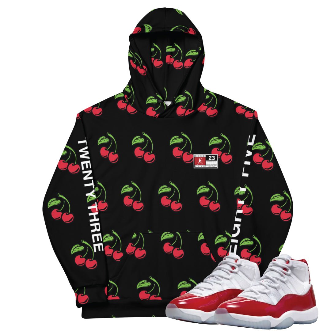 Retro 11 Cherry Red Hoodie - Sneaker Tees to match Air Jordan Sneakers