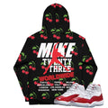 Retro 11 Cherry Red Hoodie - Sneaker Tees to match Air Jordan Sneakers
