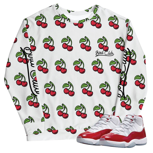 Retro 11 Cherry Sweatshirt - Sneaker Tees to match Air Jordan Sneakers