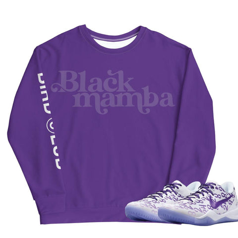 Kobe Protro 8 "Court Purple" Black Mamba Sweatshirt - Sneaker Tees to match Air Jordan Sneakers