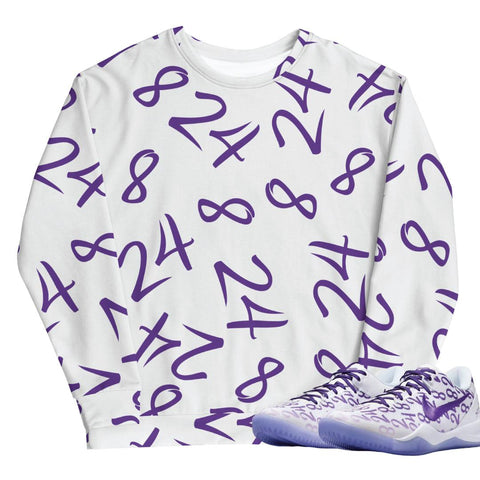 Kobe Protro 8 "Court Purple" 8 24 Sweatshirt - Sneaker Tees to match Air Jordan Sneakers
