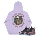 Air Foamposite One Eggplant "Get Rich" Hoodie - Sneaker Tees to match Air Jordan Sneakers