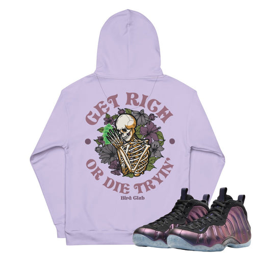 Air Foamposite One Eggplant "Get Rich" Hoodie - Sneaker Tees to match Air Jordan Sneakers