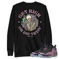 Air Foamposite One Eggplant "Get Rich" Sweatshirt - Sneaker Tees to match Air Jordan Sneakers