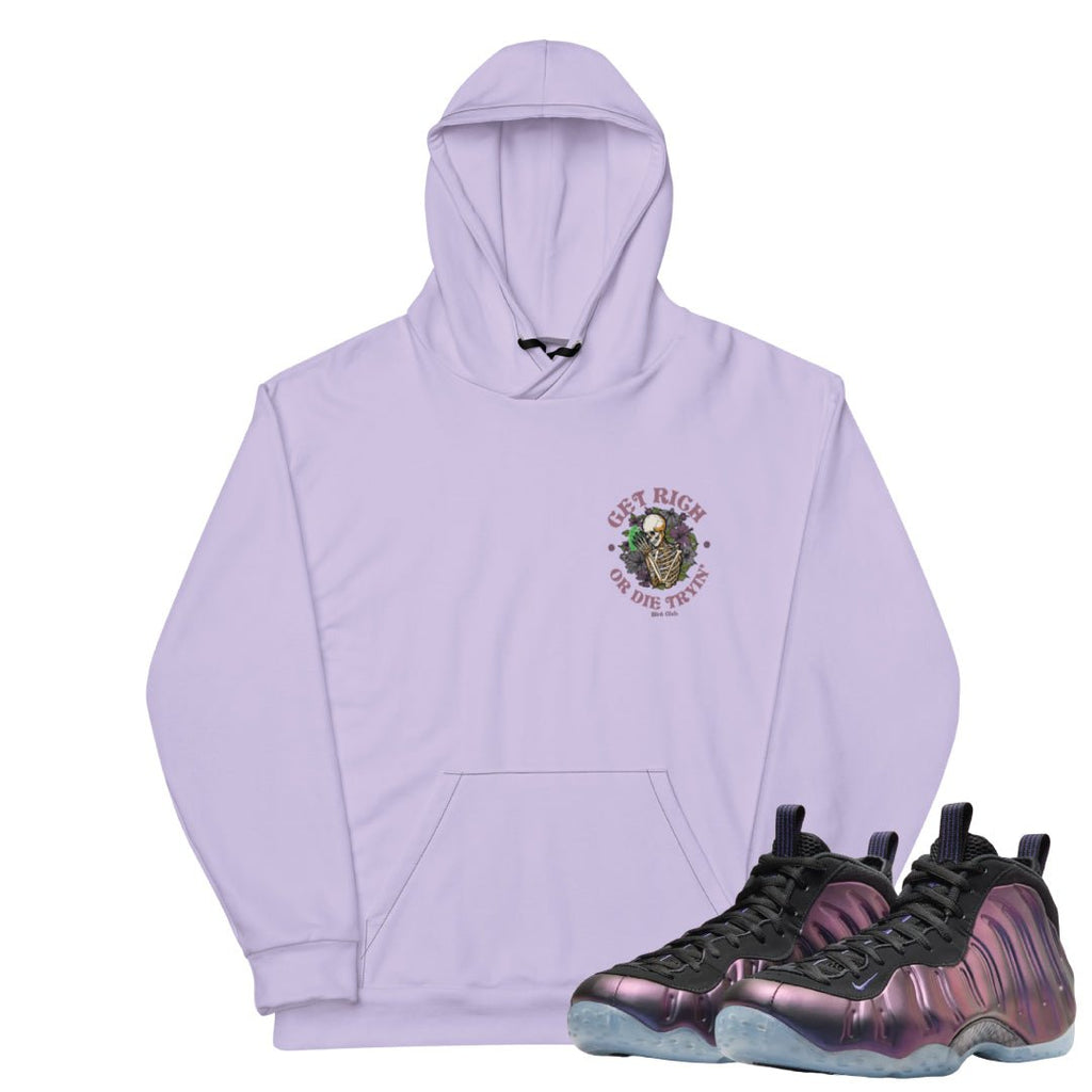 Air Foamposite One Eggplant "Get Rich" Hoodie - Sneaker Tees to match Air Jordan Sneakers