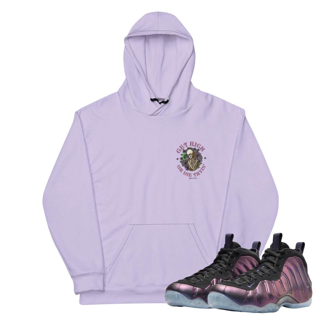 Air Foamposite One Eggplant "Get Rich" Hoodie - Sneaker Tees to match Air Jordan Sneakers