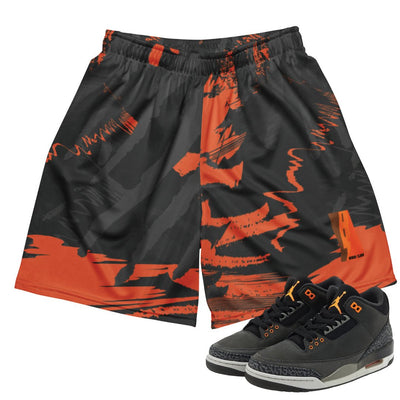 Retro 3 Fear Camo Mesh Shorts - Sneaker Tees to match Air Jordan Sneakers