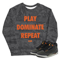 Retro 3 Fear Play Dominate Repeat Sweater - Sneaker Tees to match Air Jordan Sneakers