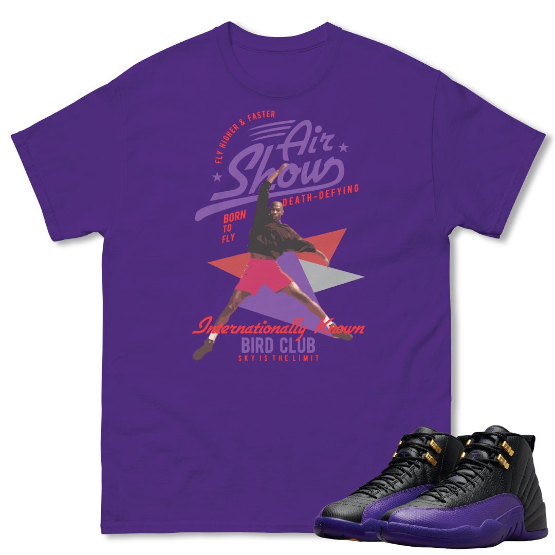 RETRO 12 FIELD PURPLE "AIR SHOW" SHIRT - Sneaker Tees to match Air Jordan Sneakers