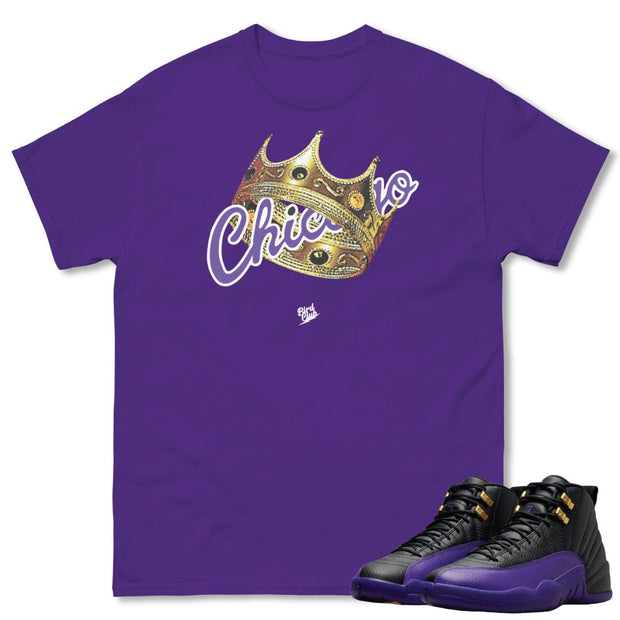 RETRO 12 FIELD PURPLE "KING OF CHICAGO" SHIRT - Sneaker Tees to match Air Jordan Sneakers