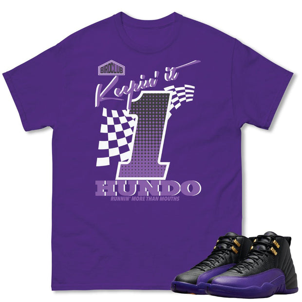 RETRO 12 FIELD PURPLE "Keep IT 100" SHIRT - Sneaker Tees to match Air Jordan Sneakers