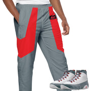 Retro 9 Fire Red Track Suit - Sneaker Tees to match Air Jordan Sneakers
