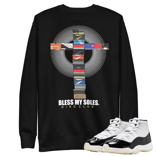 Retro 11 "Gratitude" Blessed Soles Sweatshirt - Sneaker Tees to match Air Jordan Sneakers