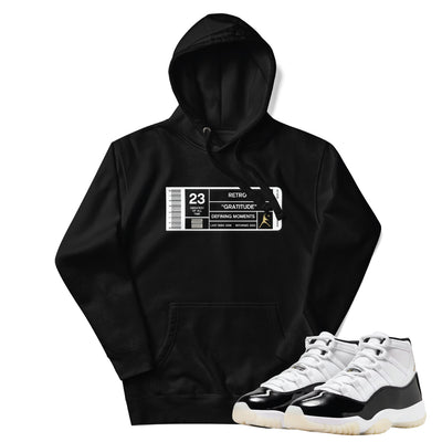 Retro 11 "Gratitude" Box Label Hoodie - Sneaker Tees to match Air Jordan Sneakers