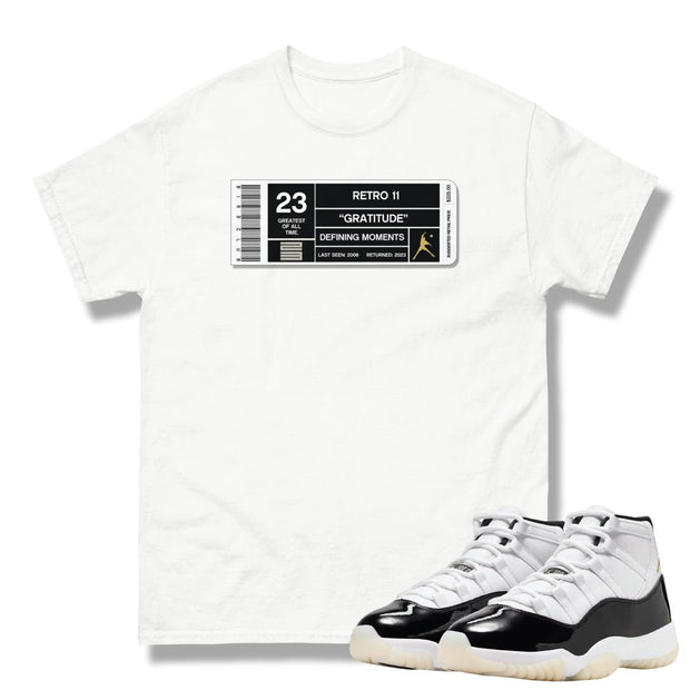 Retro 11 "Gratitude" Box Label Shirt - Sneaker Tees to match Air Jordan Sneakers