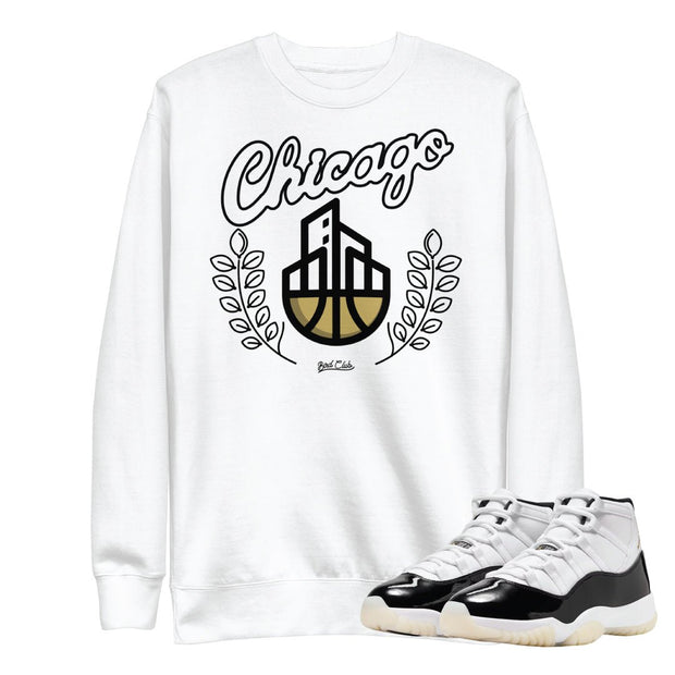 Retro 11 "Gratitude" Chicago City Sweatshirt - Sneaker Tees to match Air Jordan Sneakers