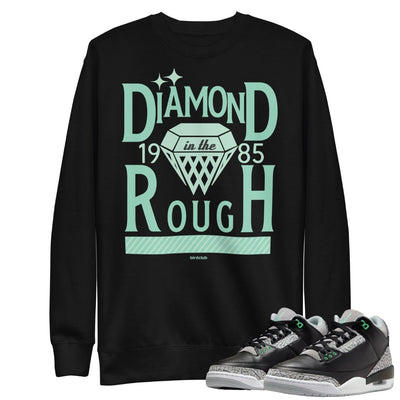 Retro 3 Green Glow Diamond Sweater - Sneaker Tees to match Air Jordan Sneakers
