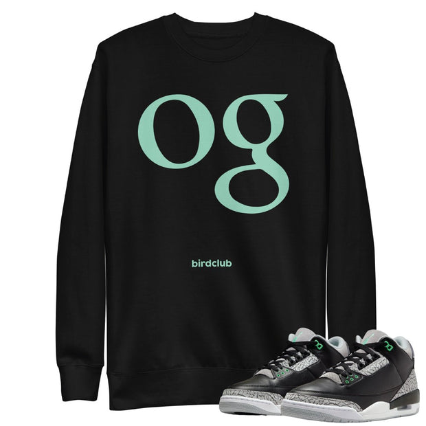 Retro 3 Green Glow OG Sweater - Sneaker Tees to match Air Jordan Sneakers