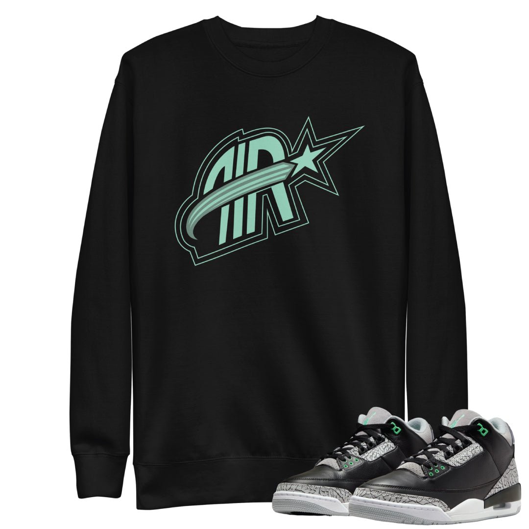Retro 3 Green Glow AIR Sweater - Sneaker Tees to match Air Jordan Sneakers