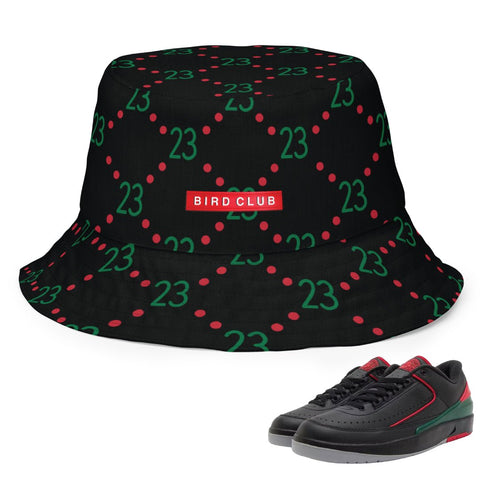 Retro 2 Low Christmas Gucci Reversible 23 Bucket - Sneaker Tees to match Air Jordan Sneakers