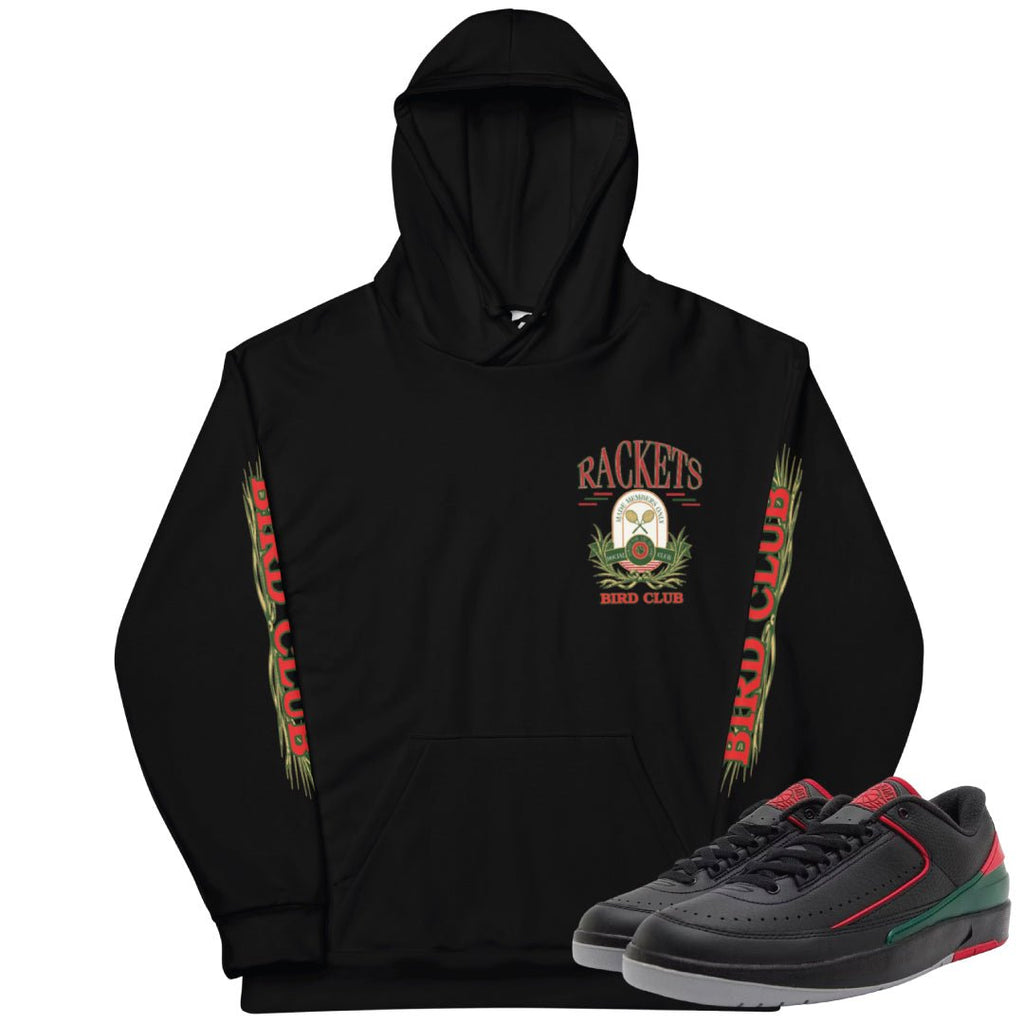 Retro 2 Low Christmas Gucci "Rackets" Hoodie - Sneaker Tees to match Air Jordan Sneakers