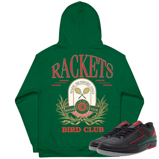 Retro 2 Low Christmas Gucci "Rackets" Hoodie - Sneaker Tees to match Air Jordan Sneakers