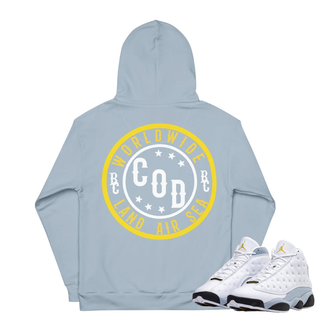 Retro 13 Blue Grey COD Hoodie - Sneaker Tees to match Air Jordan Sneakers