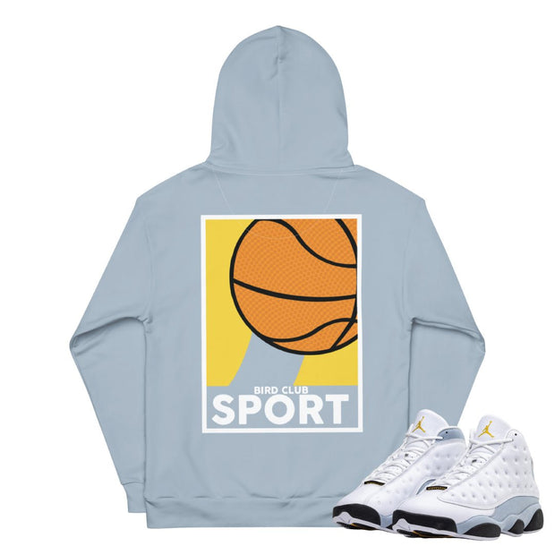 Retro 13 Blue Grey Sport Hoodie - Sneaker Tees to match Air Jordan Sneakers