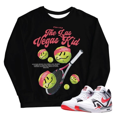 Air Tech Challenge 2 "Hot Lava" Vegas Kid Sweatshirt - Sneaker Tees to match Air Jordan Sneakers