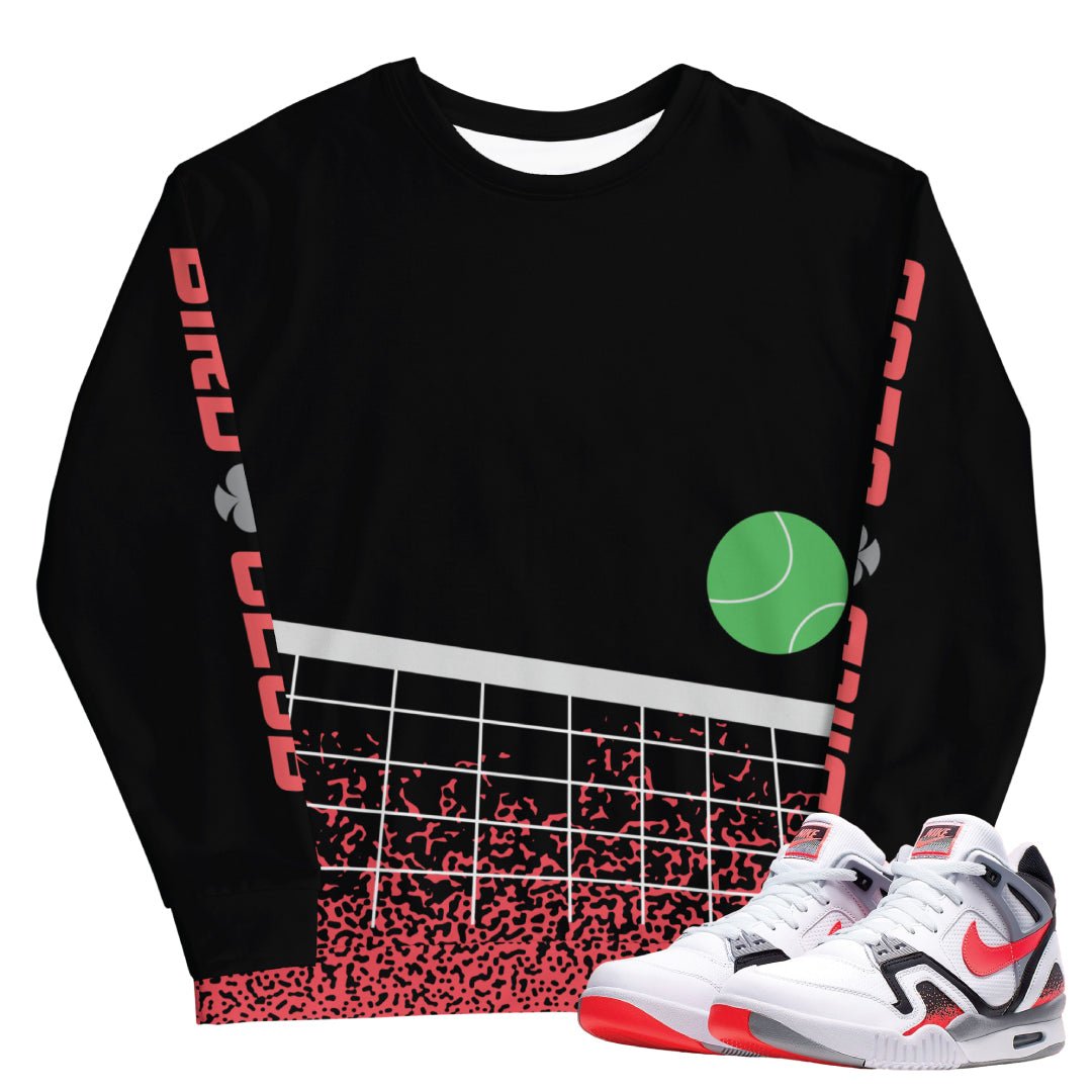 Air Tech Challenge 2 "Hot Lava" All Net Sweatshirt - Sneaker Tees to match Air Jordan Sneakers