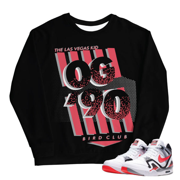 Air Tech Challenge 2 "Hot Lava" OG Sweatshirt - Sneaker Tees to match Air Jordan Sneakers