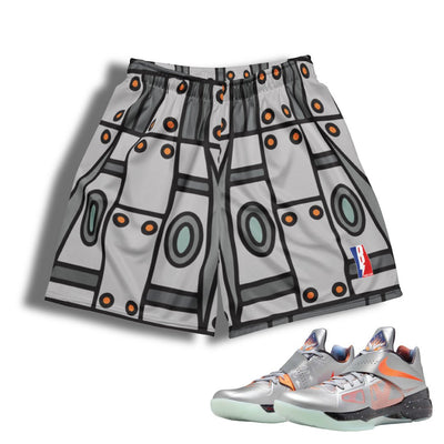KD 4 Galaxy Spaceship Mesh Basketball Shorts - Sneaker Tees to match Air Jordan Sneakers