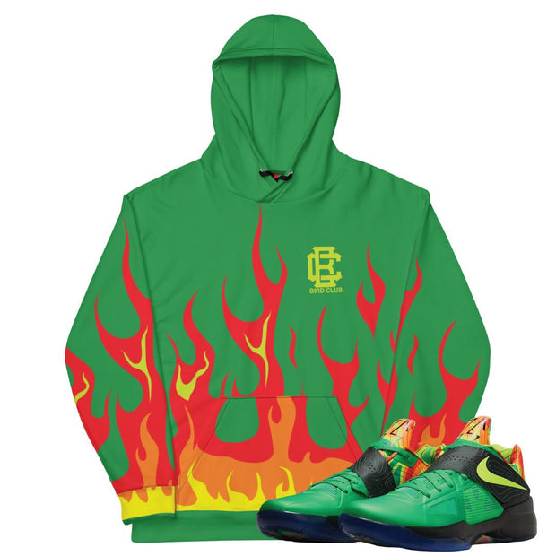 KD Weatherman "Flames" Hoodie - Sneaker Tees to match Air Jordan Sneakers
