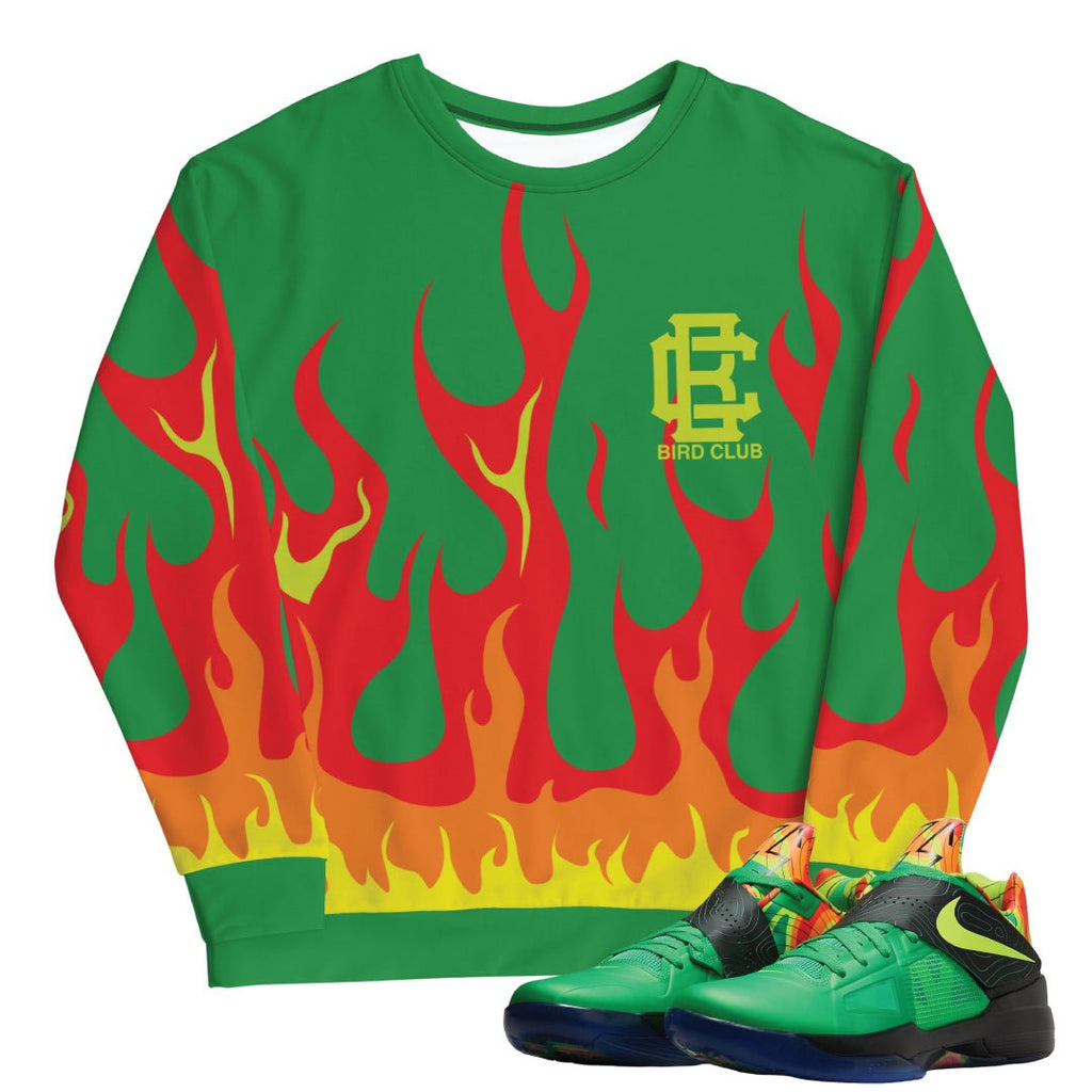 KD Weatherman "Flames" Sweatshirt - Sneaker Tees to match Air Jordan Sneakers