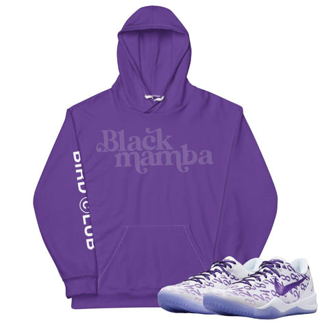Kobe Protro 8 "Court Purple" Black Mamba Hoodie - Sneaker Tees to match Air Jordan Sneakers