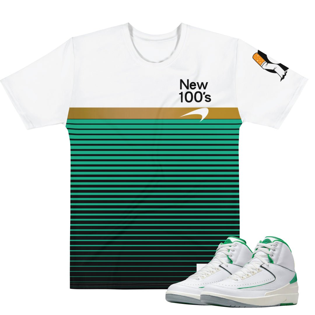 Retro 2 Lucky Green All Over Shirt - Sneaker Tees to match Air Jordan Sneakers