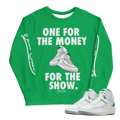 Retro 2 Lucky Green Sweatshirt - Sneaker Tees to match Air Jordan Sneakers