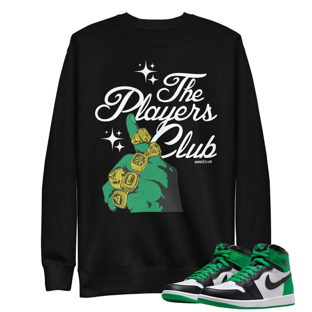 Retro 1 Lucky Green Players Club Sweatshirt - Sneaker Tees to match Air Jordan Sneakers