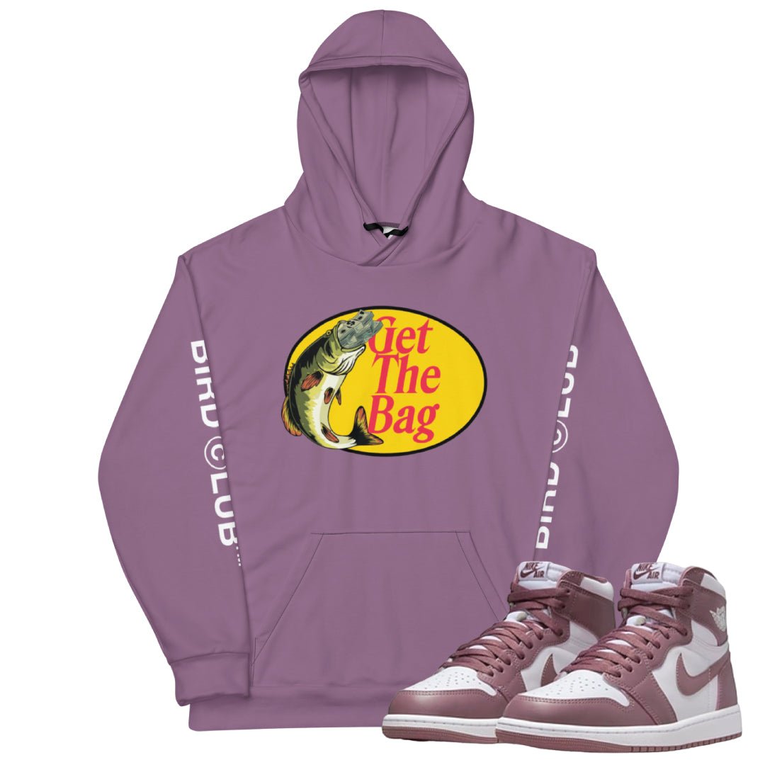Retro 1 OG "Mauve" Get the Bag Hoodie - Sneaker Tees to match Air Jordan Sneakers
