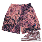 Retro 1 OG "Mauve" Splatter Mesh Basketball Shorts - Sneaker Tees to match Air Jordan Sneakers