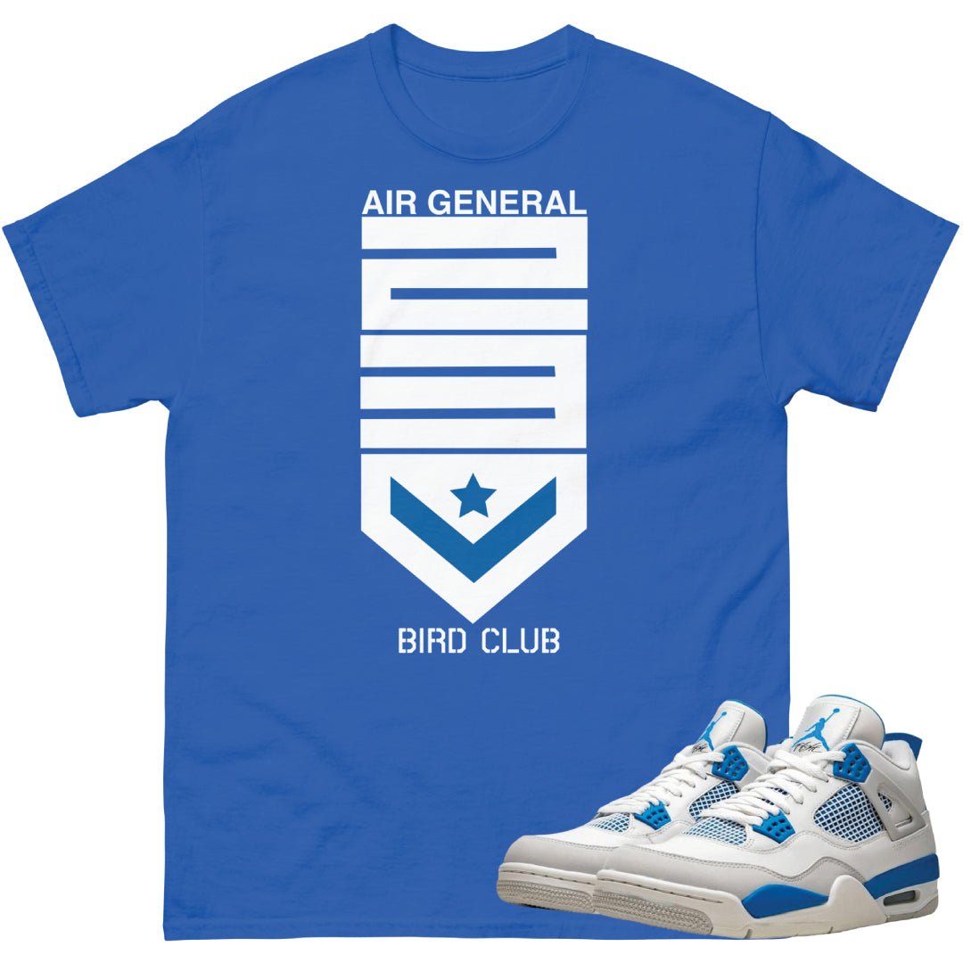 Retro 4 Military Blue "Air General" Shirt - Sneaker Tees to match Air Jordan Sneakers