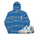 Retro 4 Military Blue Barbed Wire Hoodie - Sneaker Tees to match Air Jordan Sneakers