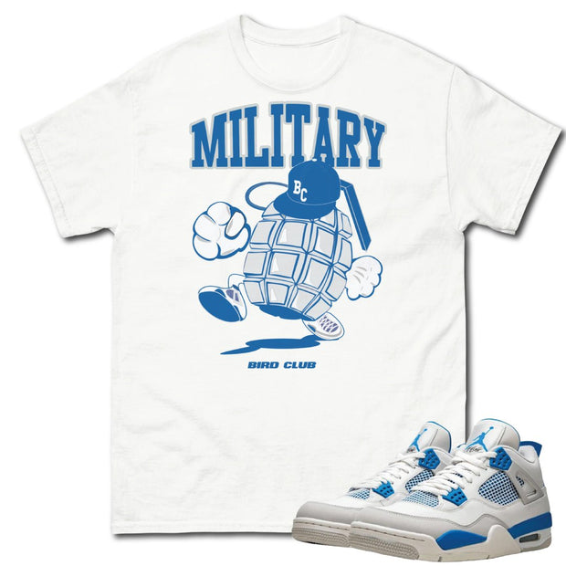 Retro 4 Military Blue Grenade Shirt - Sneaker Tees to match Air Jordan Sneakers