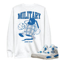 Retro 4 Military Blue Grenade Sweater - Sneaker Tees to match Air Jordan Sneakers