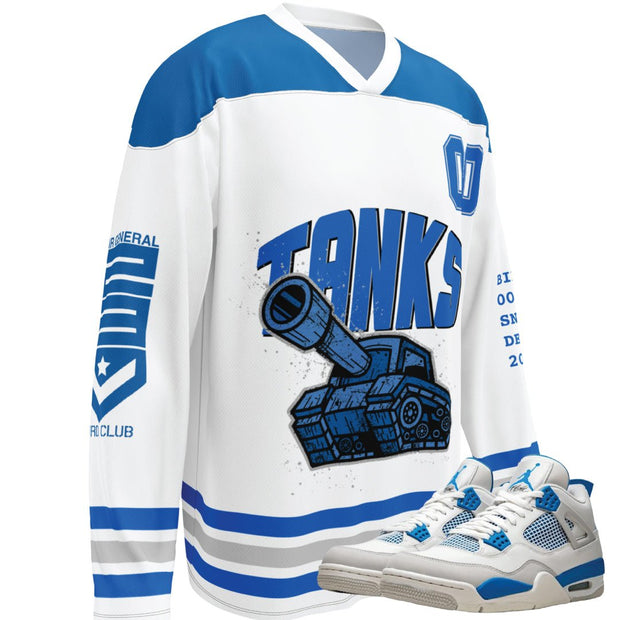 Retro 4 Military Blue Hockey-Style Jersey