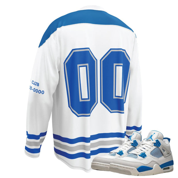 Retro 4 Military Blue Hockey-Style Jersey