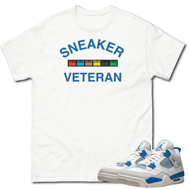 Retro 4 Military Blue "Sneaker Veteran" Shirt - Sneaker Tees to match Air Jordan Sneakers